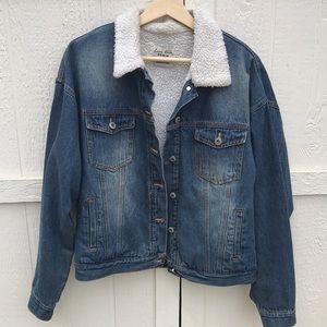 Denim Jacket with sheep skin interior